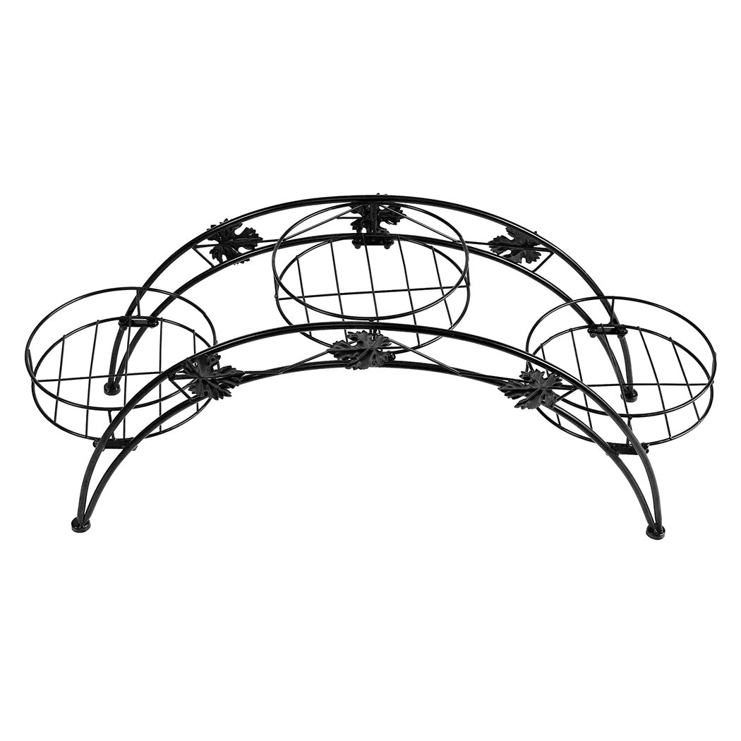 Levede Plant Stand Outdoor Indoor Metal Black.