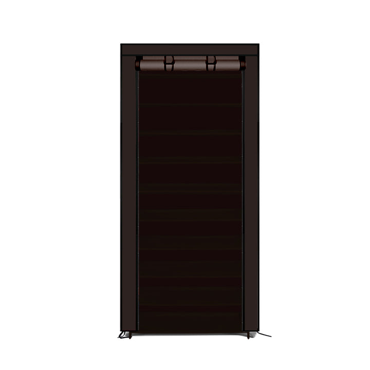 Levede 10 Tier Shoe Rack Portable Storage Brown.