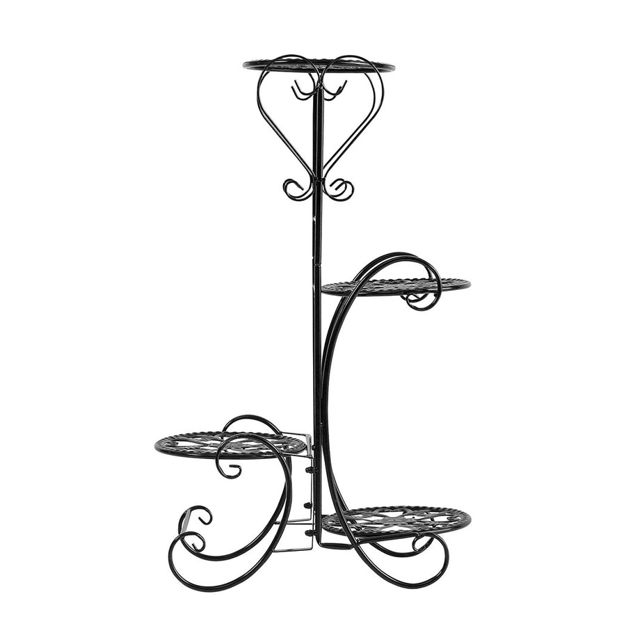 Levede Plant Stand Outdoor Indoor Metal Black.