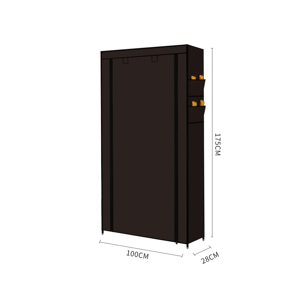 Levede 10 Tier Shoe Rack Portable Storage Brown.