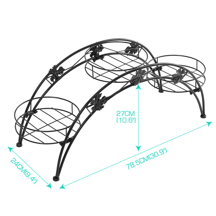 Levede Plant Stand Outdoor Indoor Metal Black.