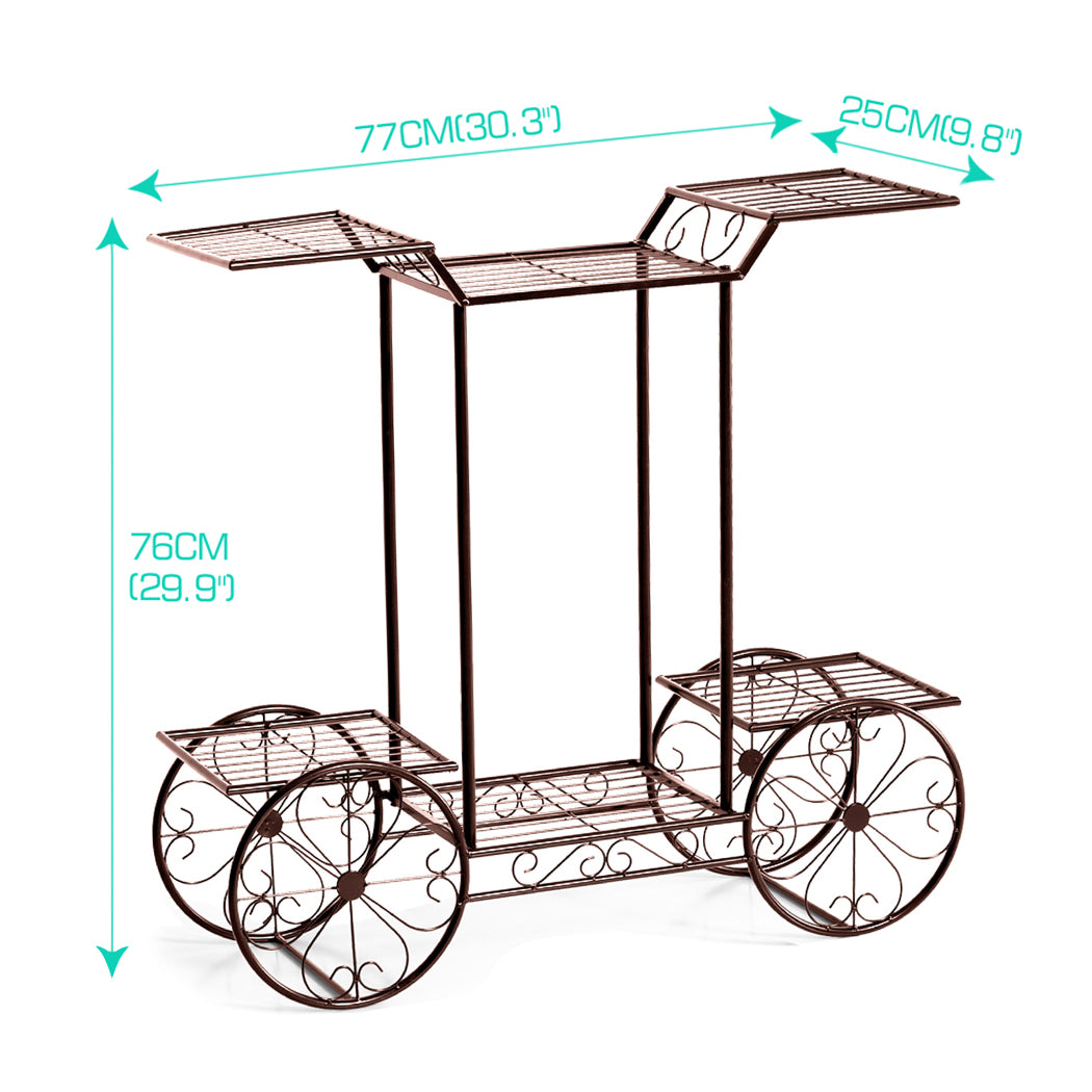 Levede Plant Stand Outdoor Indoor Metal Bronze.