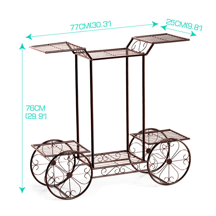 Levede Plant Stand Outdoor Indoor Metal Bronze.