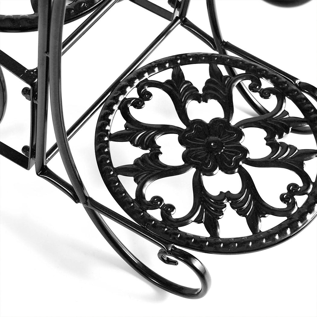 Levede Plant Stand Outdoor Indoor Metal Black.