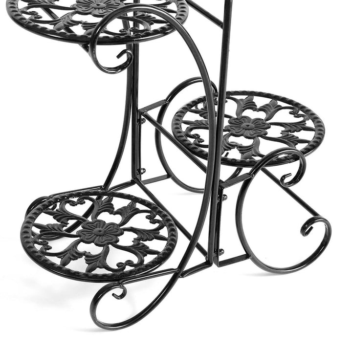 Levede Plant Stand Outdoor Indoor Metal Black.