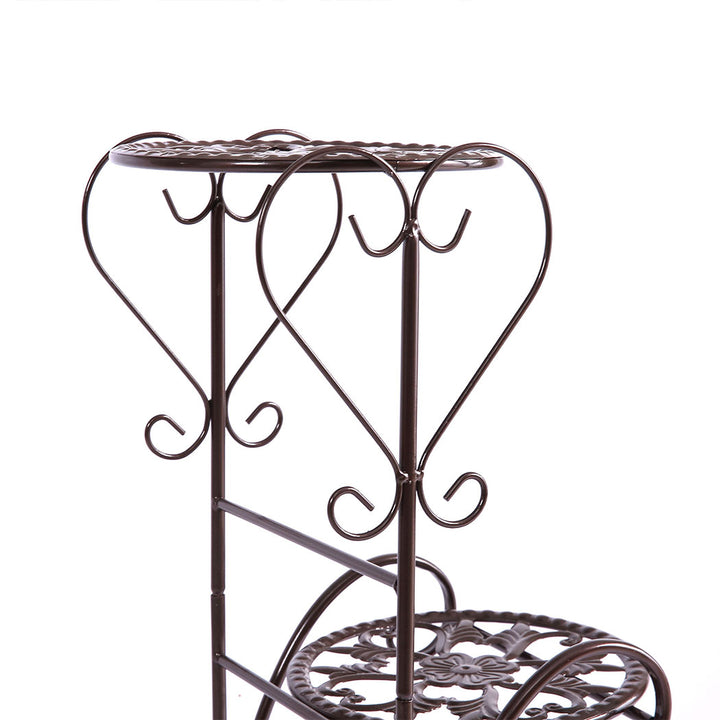 Levede Plant Stand Outdoor Indoor Metal Bronze.