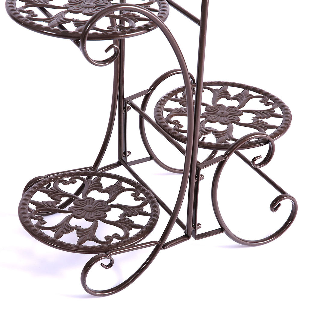 Levede Plant Stand Outdoor Indoor Metal Bronze.