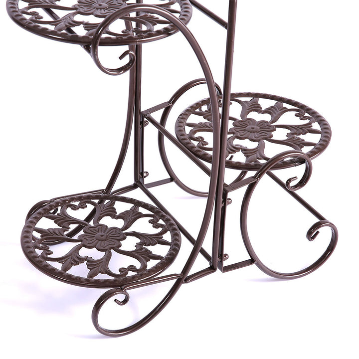 Levede Plant Stand Outdoor Indoor Metal Bronze.