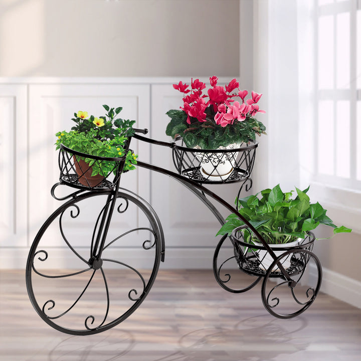 Levede Plant Stand Outdoor Indoor Metal Black.