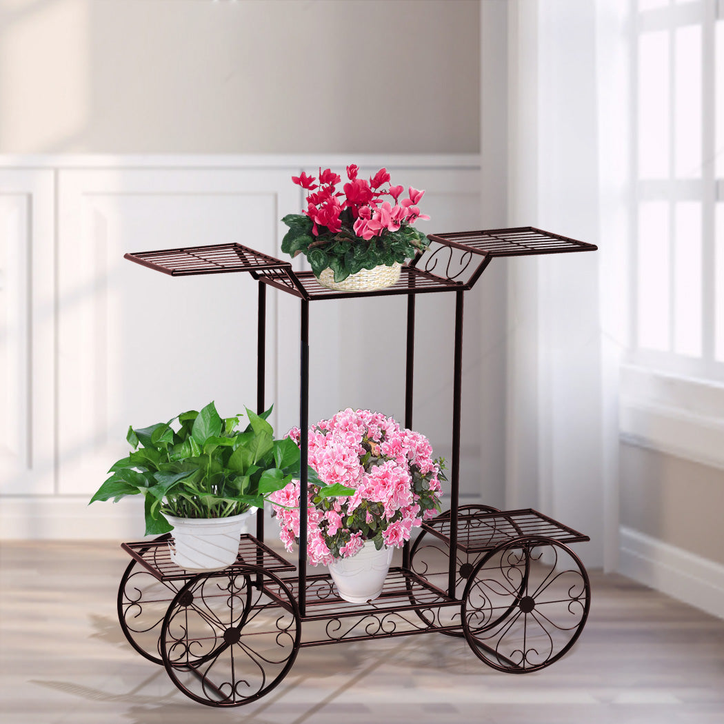 Levede Plant Stand Outdoor Indoor Metal Bronze.