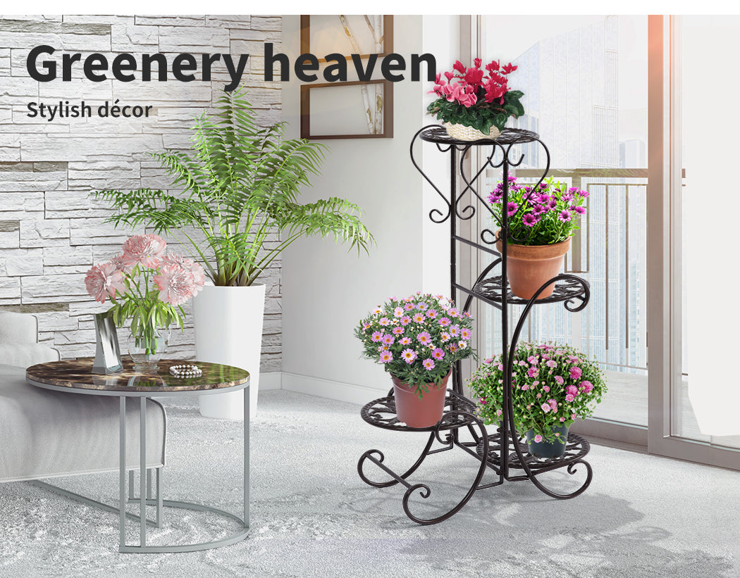 Flower Shape Metal Plant Stand for Outdoor and Indoor Use.