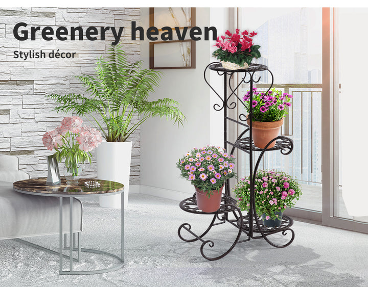 Flower Shape Metal Plant Stand for Outdoor and Indoor Use.