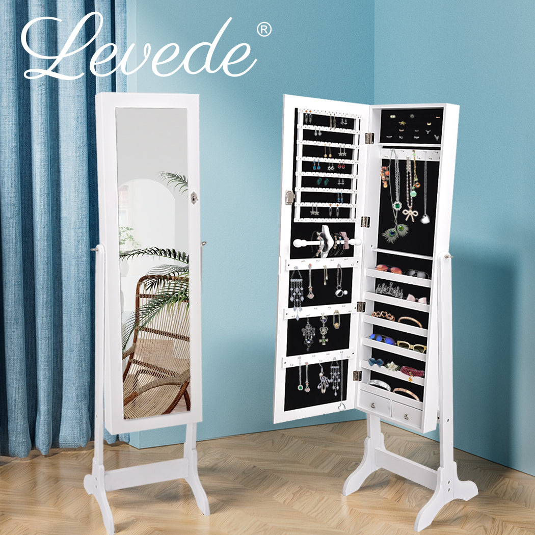 Levede Mirror Jewellery Cabinet Makeup.