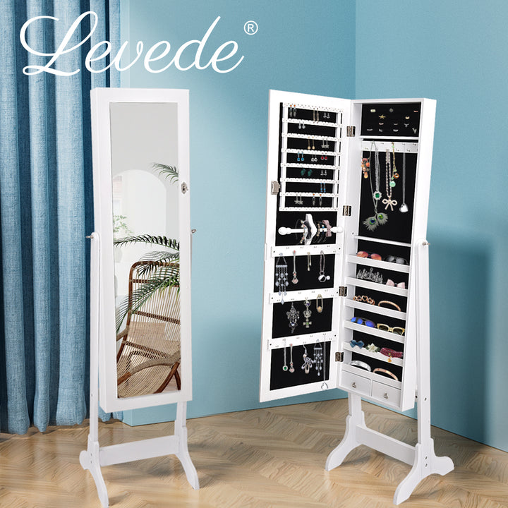 Levede Mirror Jewellery Cabinet Makeup.