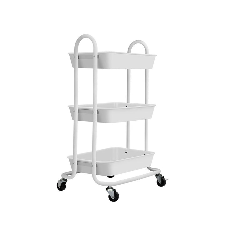 Levede 3 Tiers Kitchen Storage Trolley White.
