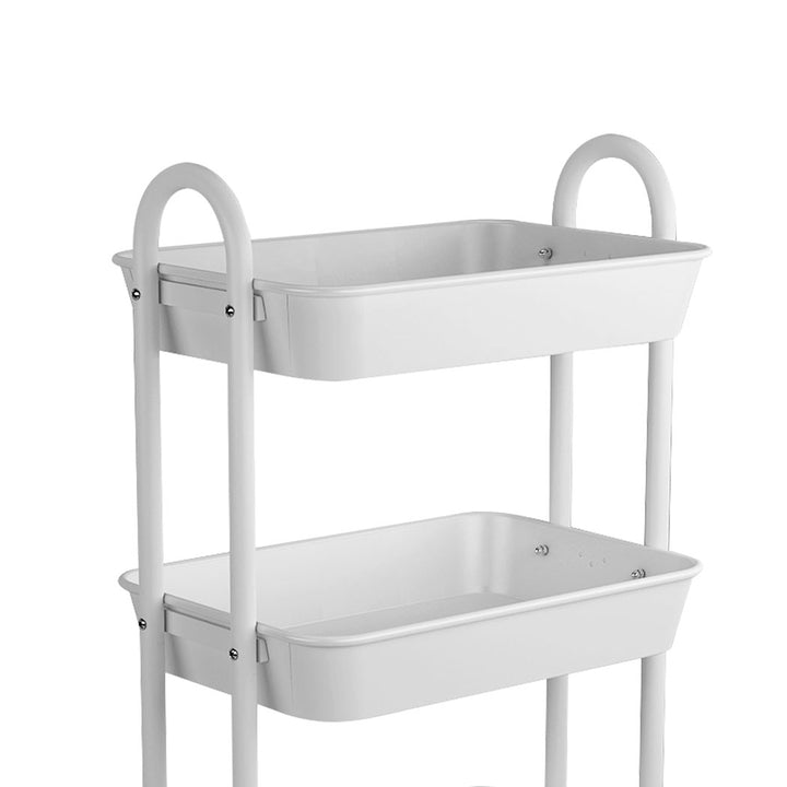 Levede 3 Tiers Kitchen Storage Trolley White.