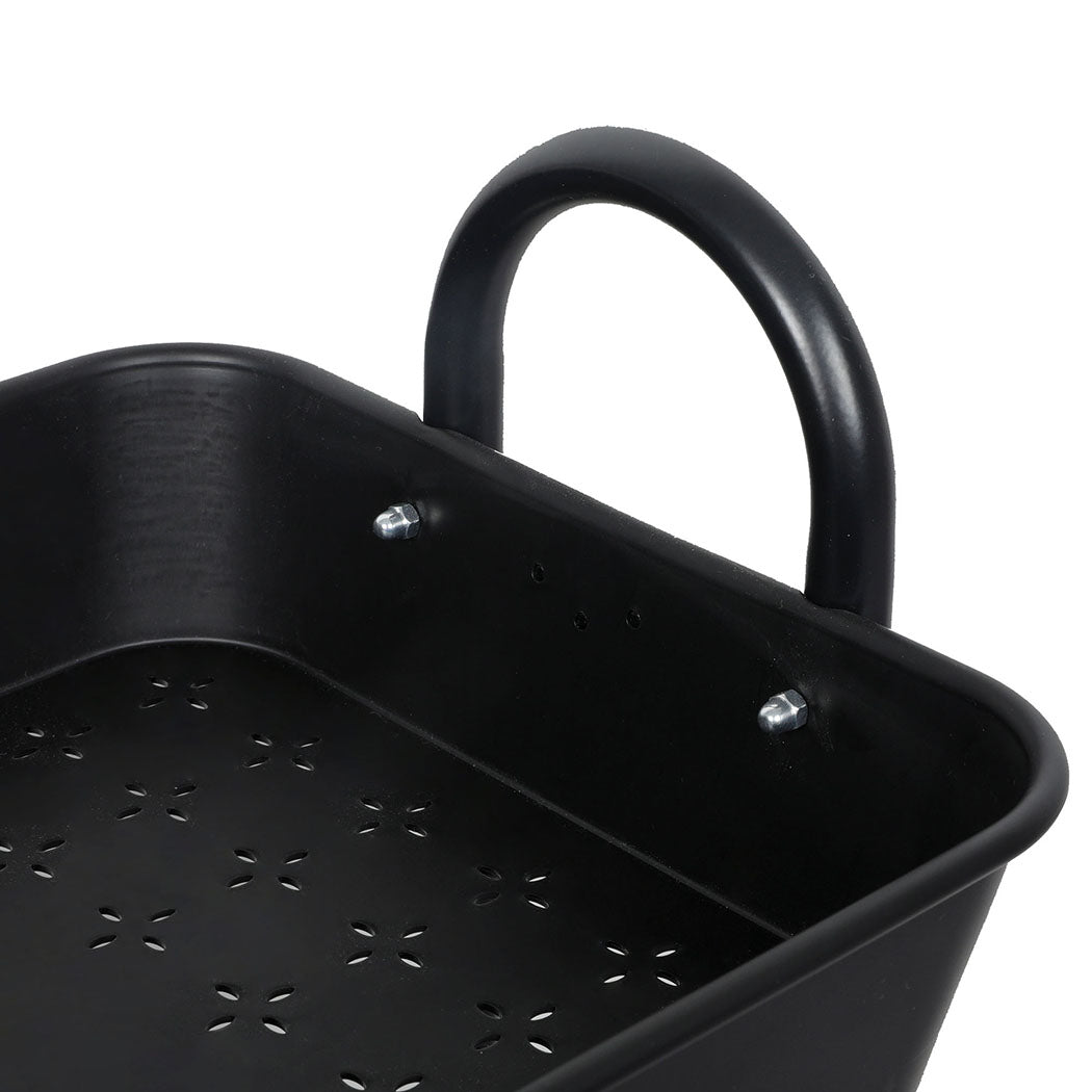 Levede 3 Tiers Kitchen Storage Trolley Black.