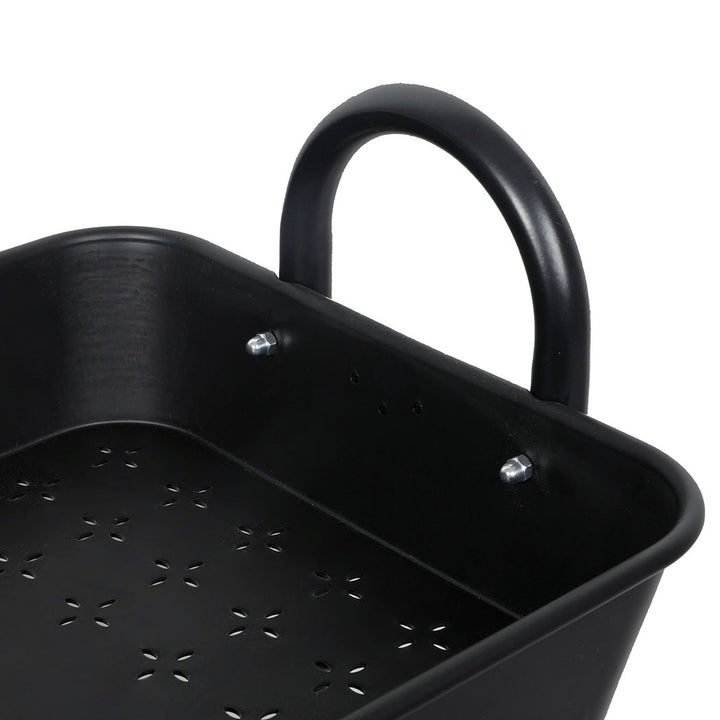 Levede 3 Tiers Kitchen Storage Trolley Black.