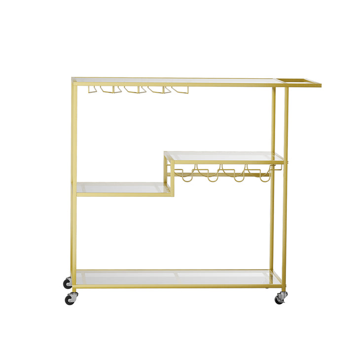 Bar Cart Gold Drinks Serving Trolley 4 Tier.