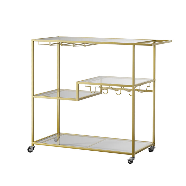 Bar Cart Gold Drinks Serving Trolley 4 Tier.