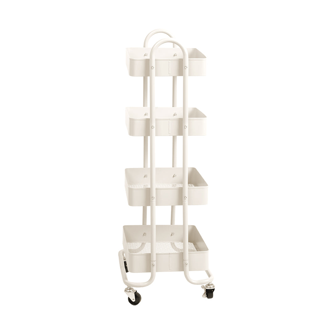 Levede 4 Tiers Kitchen Trolley Cart White.