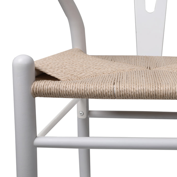 White Wishbone Chair x 2.
