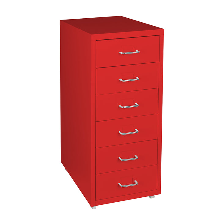 Levede 6 Drawer Office Cabinet Drawers Red.