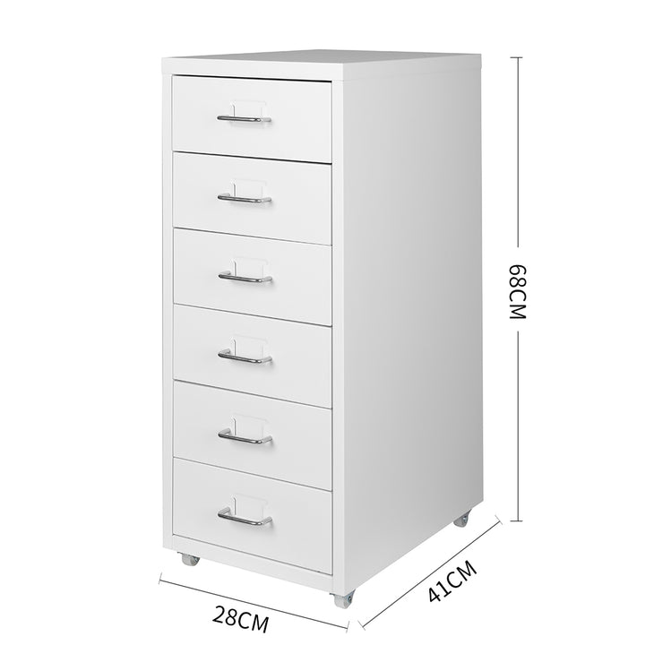 Levede 6 Drawer Office Cabinet Drawers White.