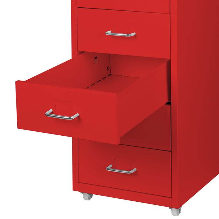 Levede 6 Drawer Office Cabinet Drawers Red.
