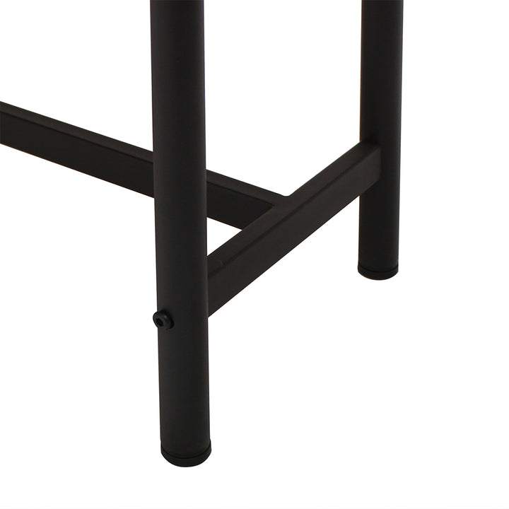 1x Dining Table +1x Bench Set Steel Home Kitchen Farmhouse Brown.