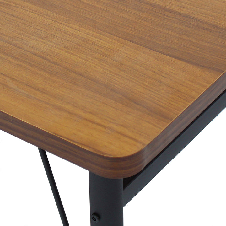 1x Dining Table +1x Bench Set Steel Home Kitchen Farmhouse Brown.