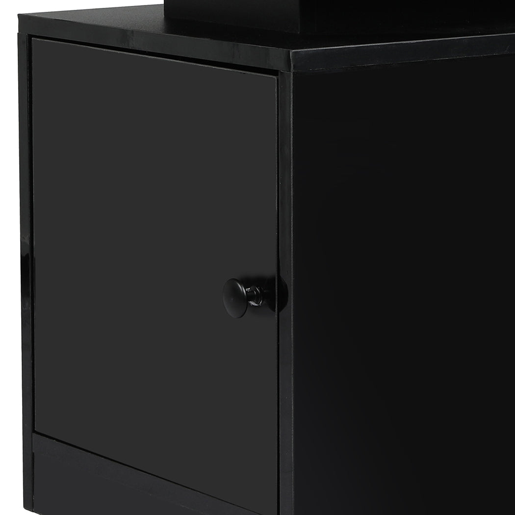 Levede Bedside Table USB Charger Outlet RGB Black.
