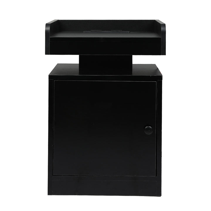 Levede Bedside Table USB Charger Outlet RGB Black.