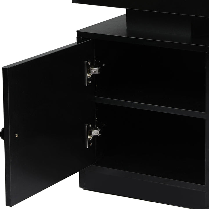 Levede Bedside Table USB Charger Outlet RGB Black.