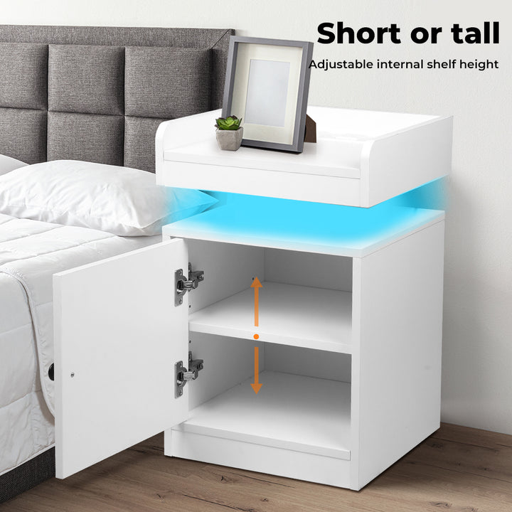 Bedside Table with Door Storage