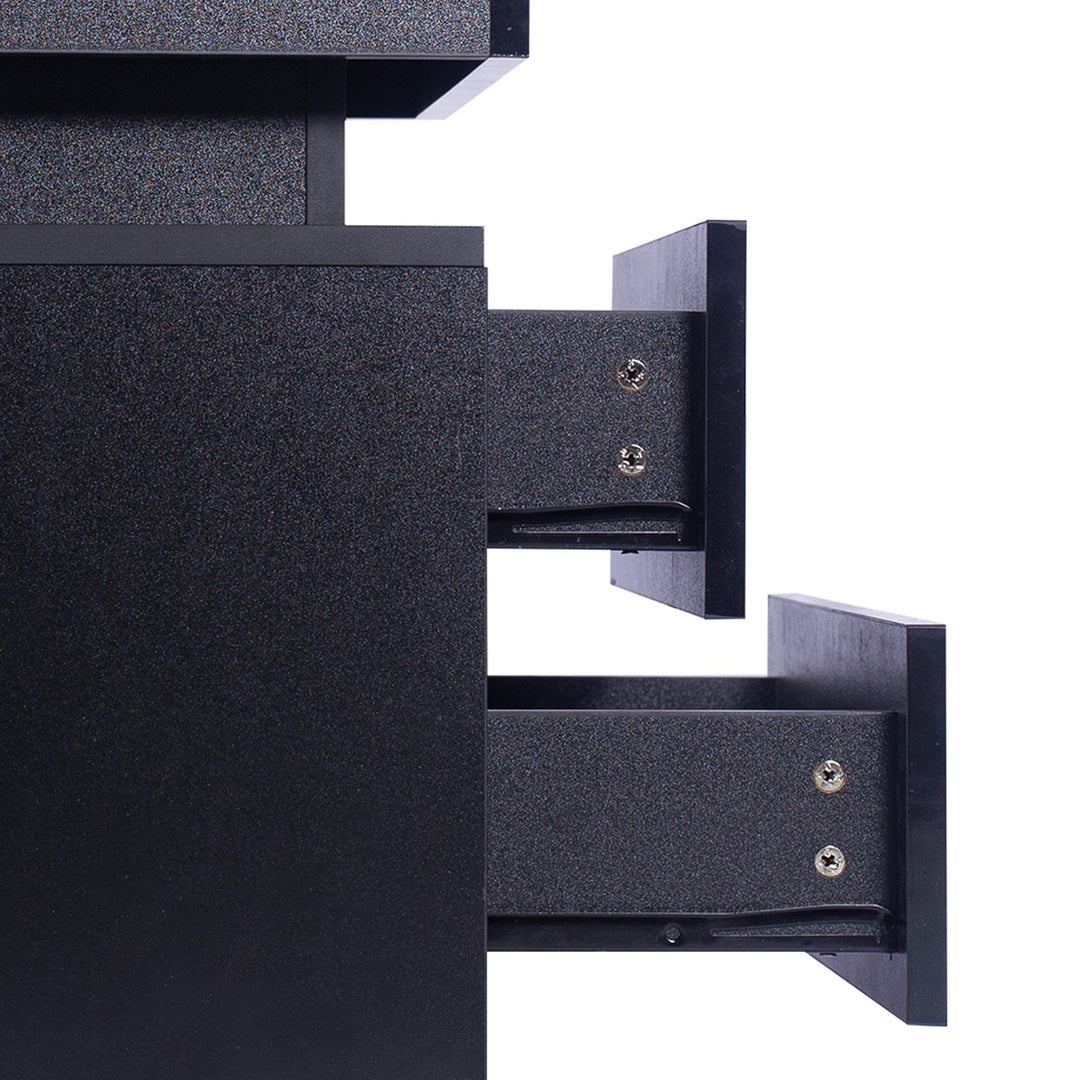 Levede Bedside Tables Side Table 2 Drawers Black.