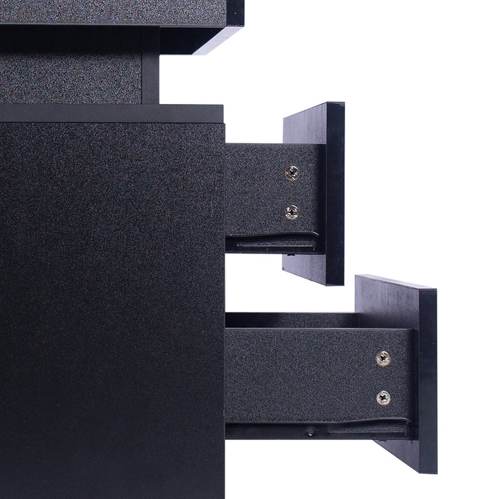 Levede Bedside Tables Side Table 2 Drawers Black.