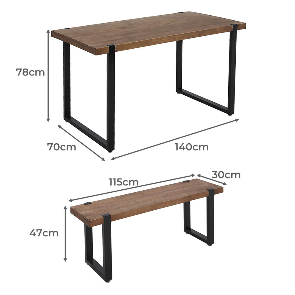 Wooden Dining Set Table with Bench.