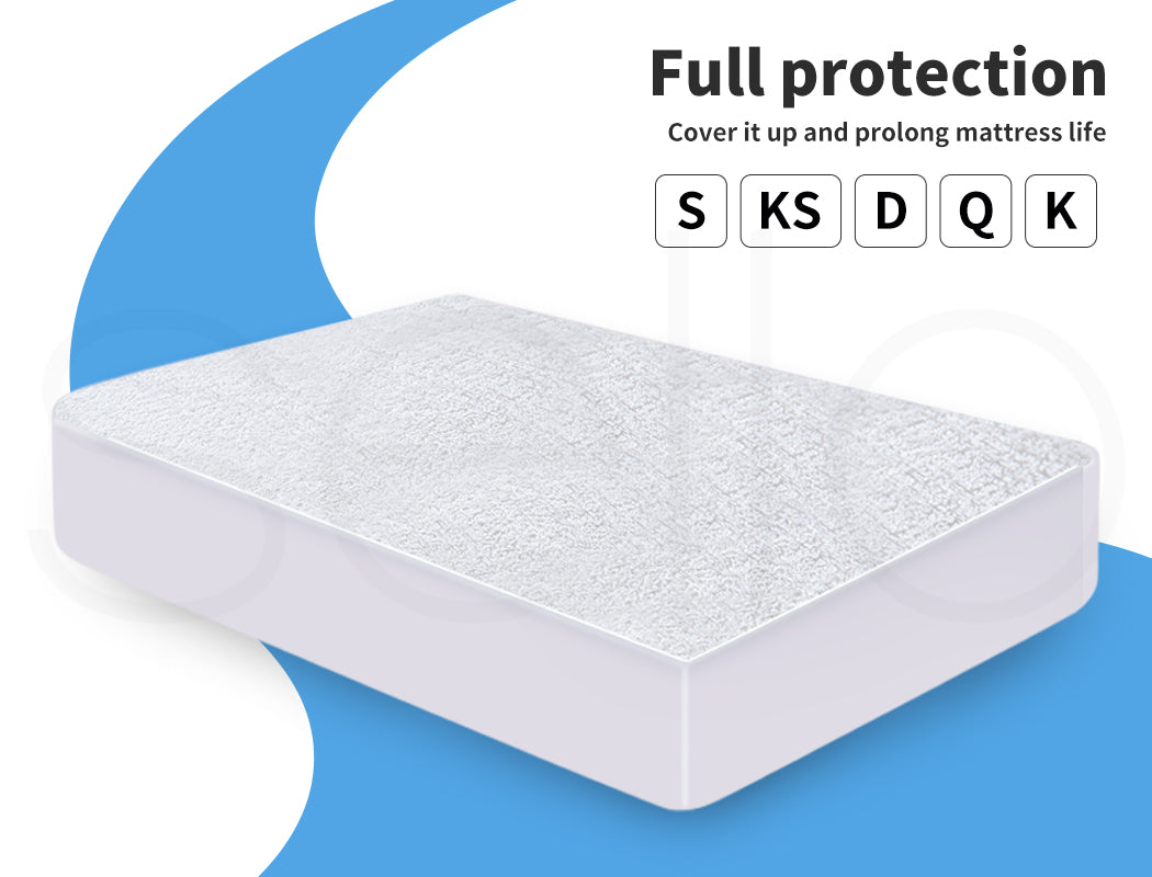 Terry Cotton Mattress Protector - Fully Fitted Waterproof.