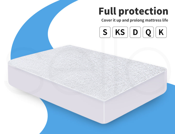 Terry Cotton Mattress Protector - Fully Fitted Waterproof.