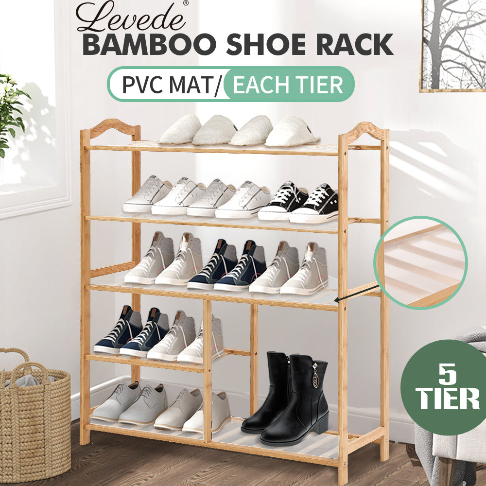 Bamboo Shoe Rack Storage Wooden.