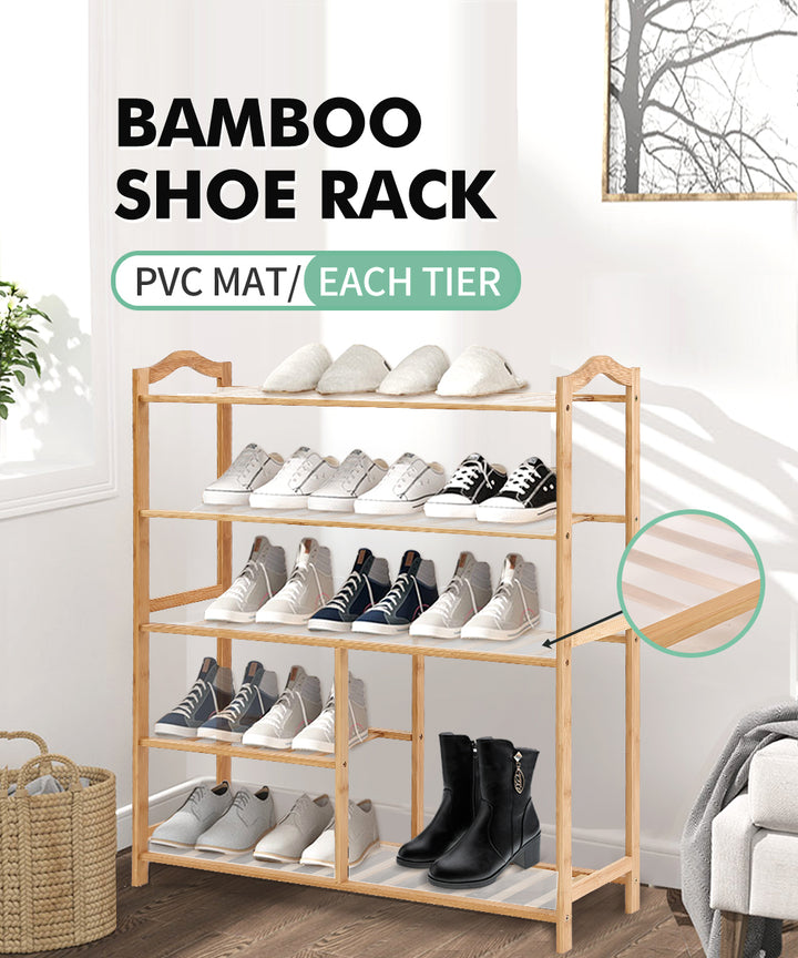 Bamboo Shoe Rack Storage Wooden.