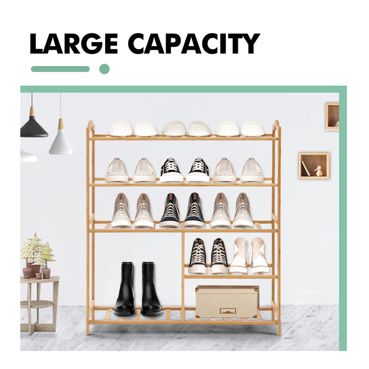 Bamboo Shoe Rack Storage Wooden.