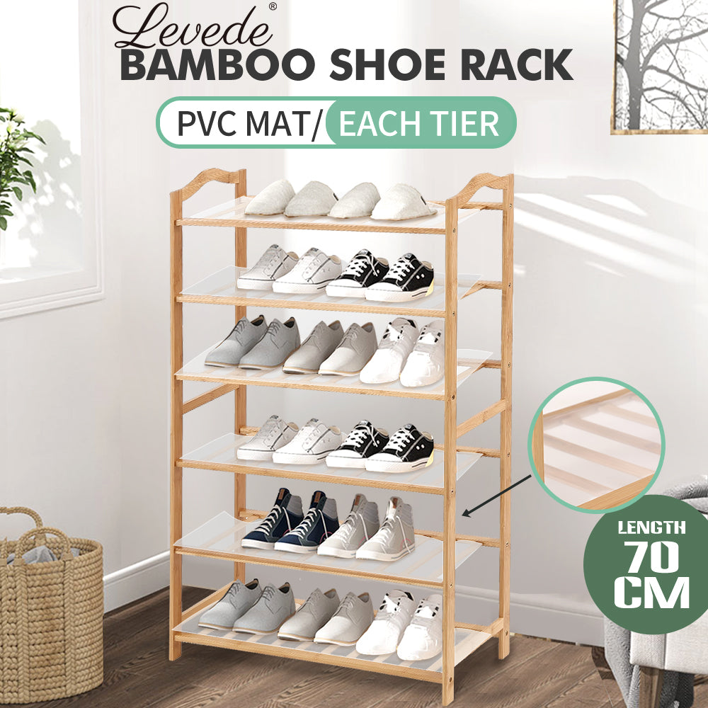 Bamboo Shoe Rack Storage Wooden - Multiple Sizes Available.