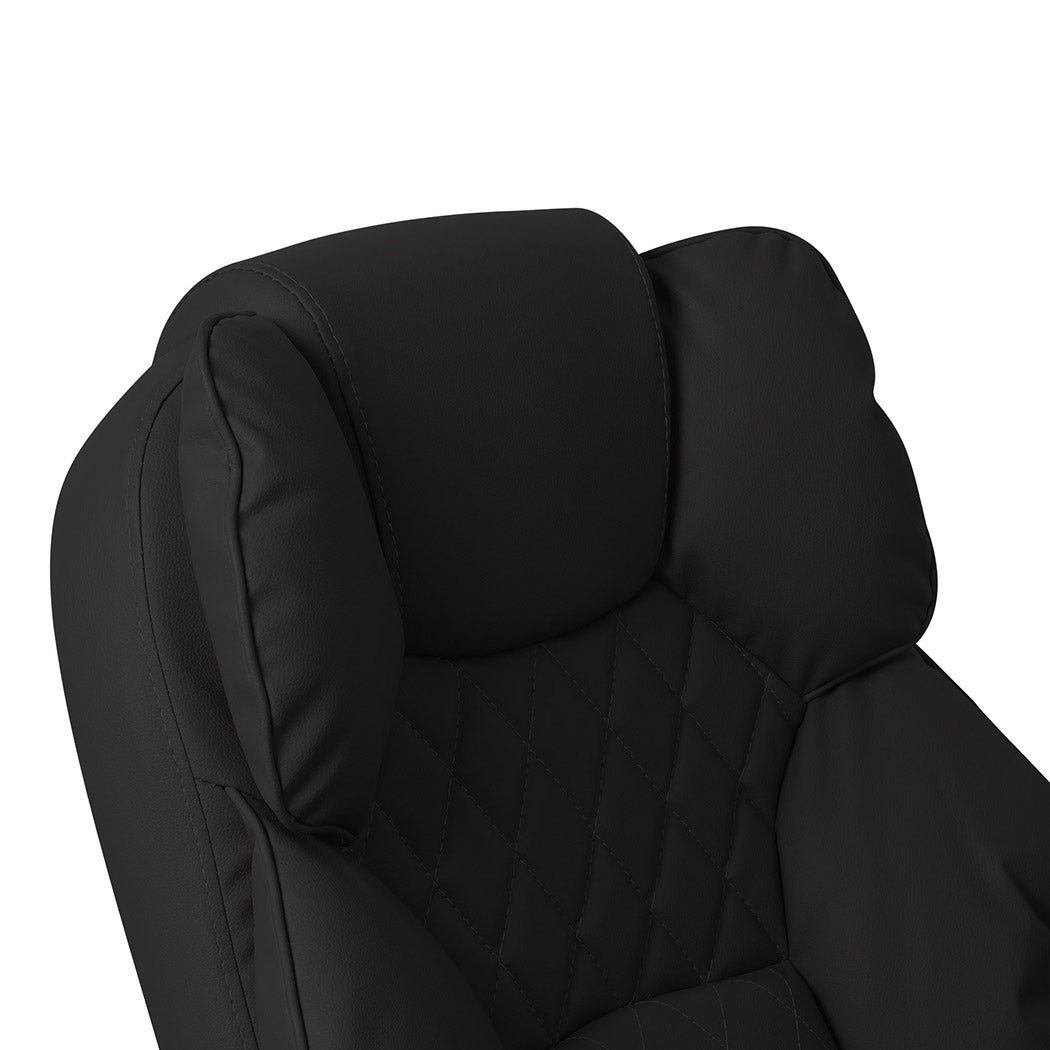 Levede Gaming Chair Office Computer Black Footrest.