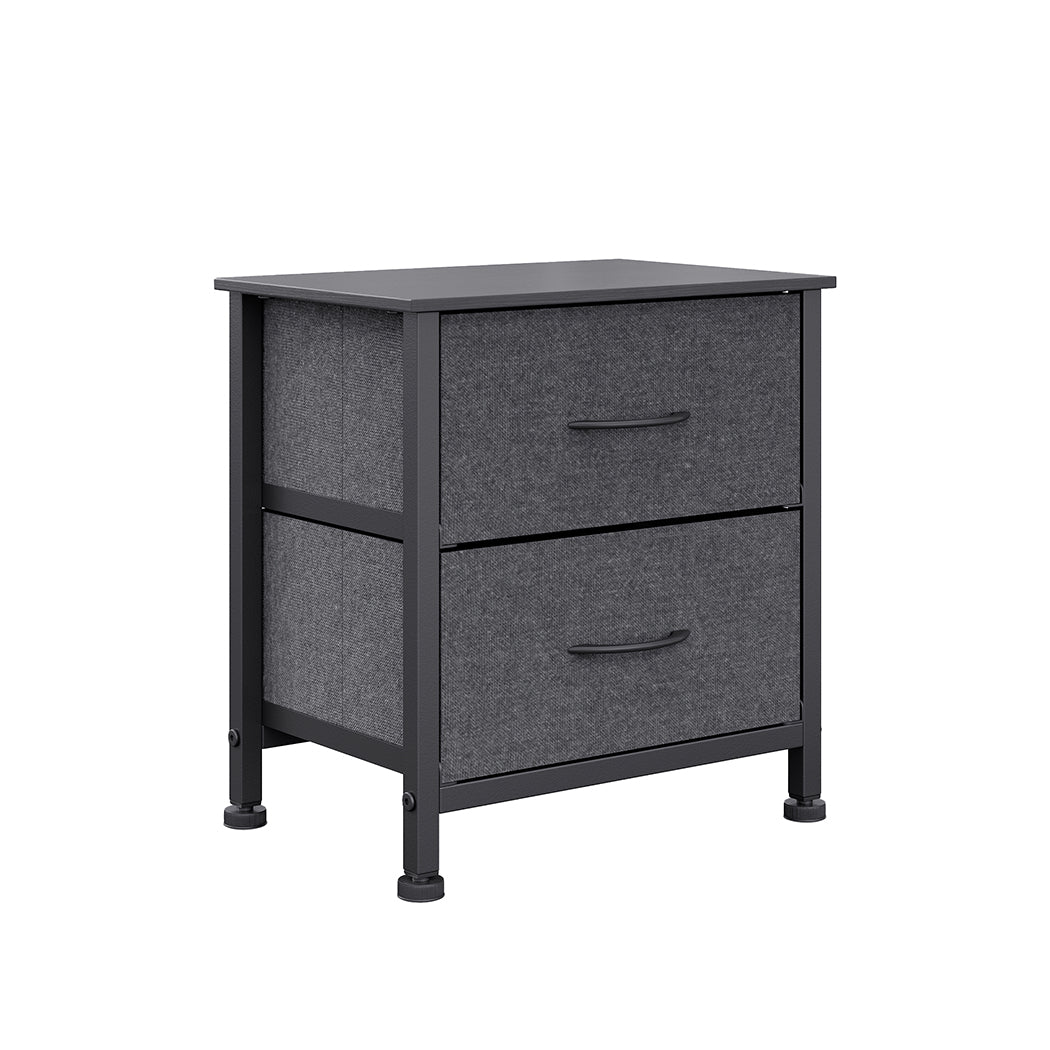 Levede Storage Cabinet Chest of 2 Drawers Dark Grey.