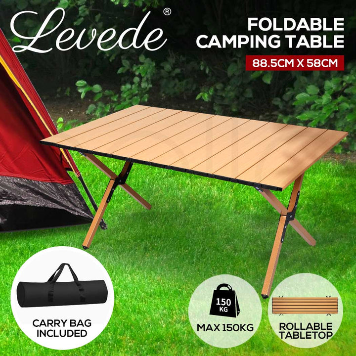 Folding Camping Table Portable Oak.