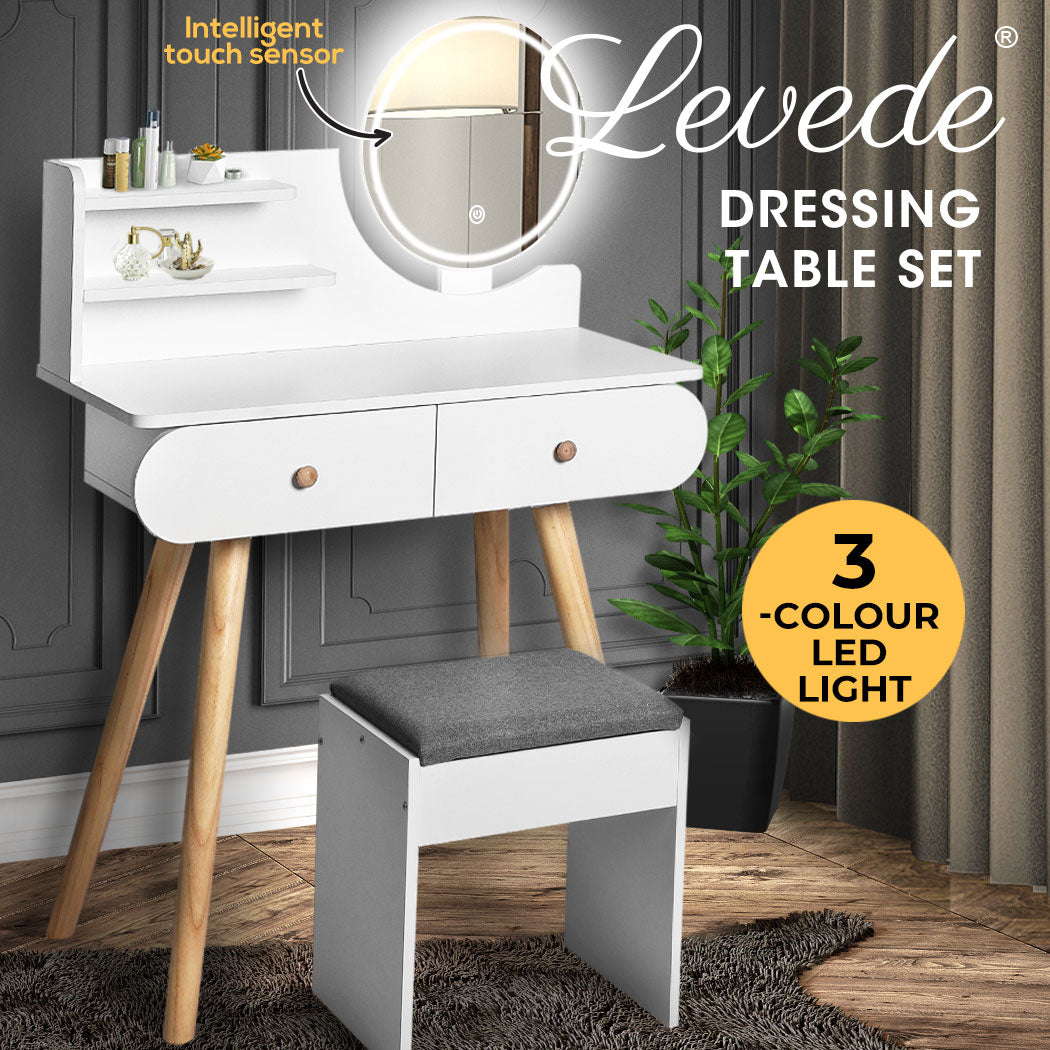 Dressing Table Stool LED Mirror.