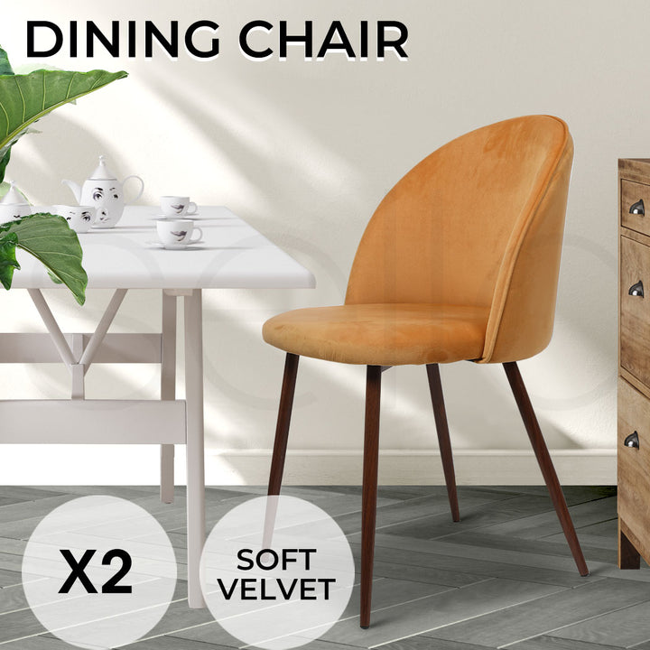 2x Dining Chairs Seat French Mustard.