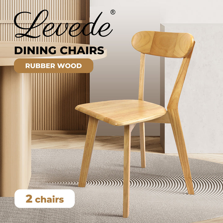 Levede 2x Dining Chairs Wooden Kitchen Chair.